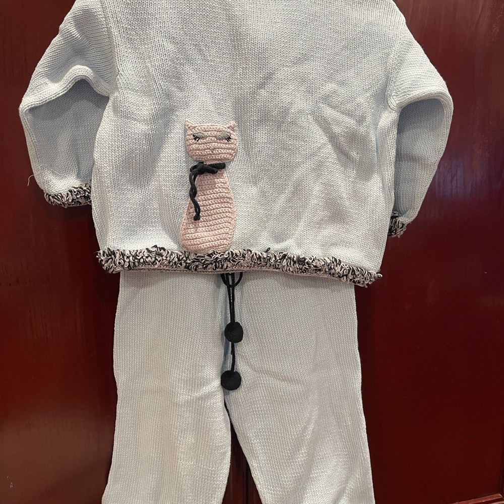 Zackali 4 Kids Blue and White Knit Sweater